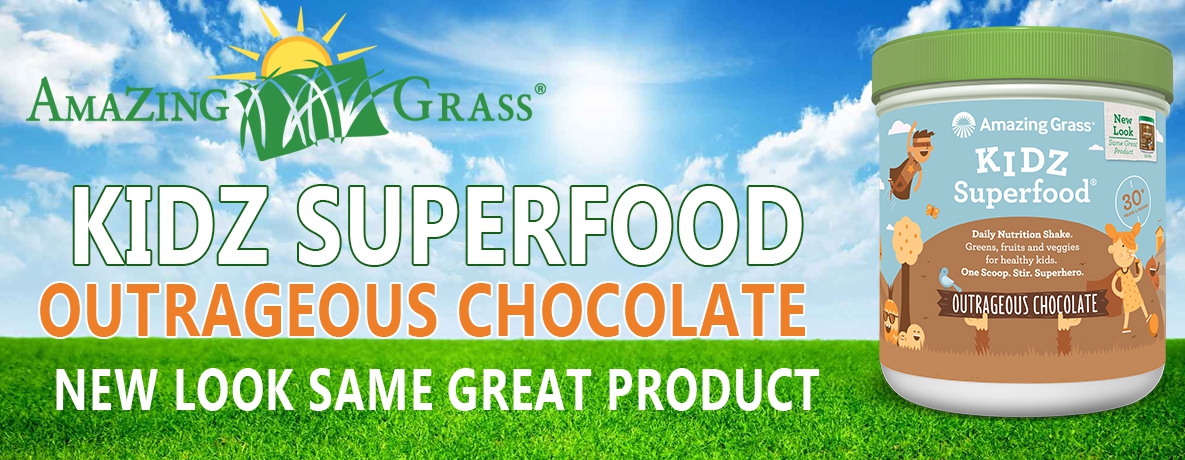 Amazing Grass Kidz SuperFood Powder Outrageous Chocolate Flavor 21oz