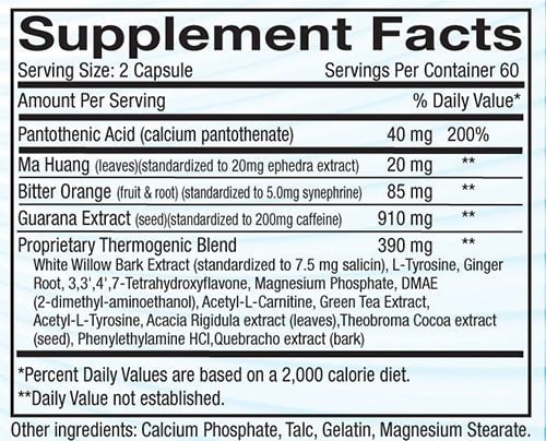 superdrine rx-10 supplement facts