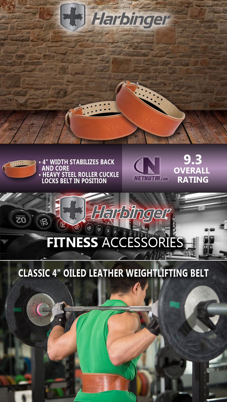 Harbinger 4" Padded Leather Belt sale at netnutri.com