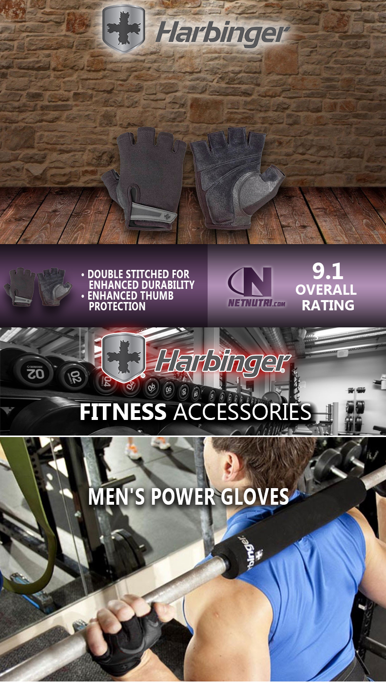 Harbinger Men's Power Gloves sale at netnutri.com