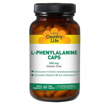  L-Phenylalanine Caps Essential Free-Form Amino Acid with Vitamin B-6 500 mg 60 Vegetarian Capsules