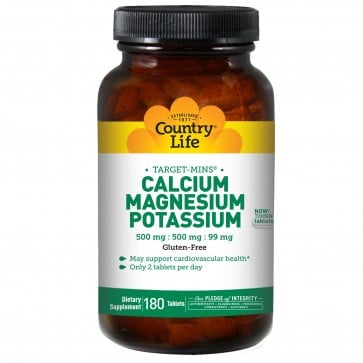 Country Life Target-Mins Calcium-Magnesium Potassium- 180 Tablets