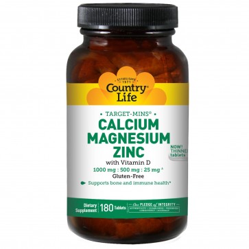 Country Life Calcium Magnesium Zinc 180 Tablets