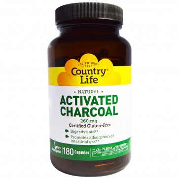 Country Life Activated Charcoal 260 mg 180 Capsules