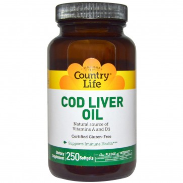 Country Life Cod Liver Oil 250 Softgels