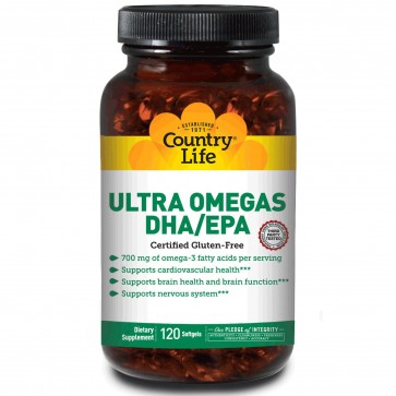 Country Life Ultra Omega's DHA and EPA 120 Softgels