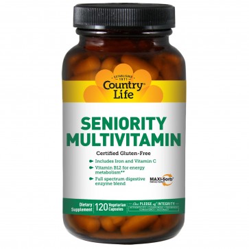 Country Life Seniority Multivitamin with Digestive Enzymes 120 Vegetarian Capsules