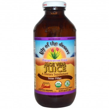 Lily of the Desert, Organic, Aloe Vera Juice, Inner Fillet, Preservative Free, 16 fl oz (473 ml)