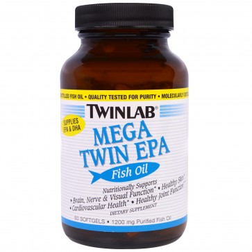 TwinLab Fish Oil, Mega Twin EPA, Softgels - 60 softgels
