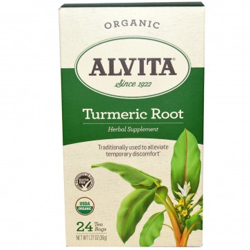 Alvita Teas Organic Turmeric Root Caffeine Free 24 Tea Bags 1.27oz (36g)
