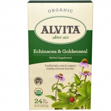 Alvita Teas Organic Echinacea & Goldenseal Tea Caffeine Free 24 Tea Bags 1.69 oz (48 g)