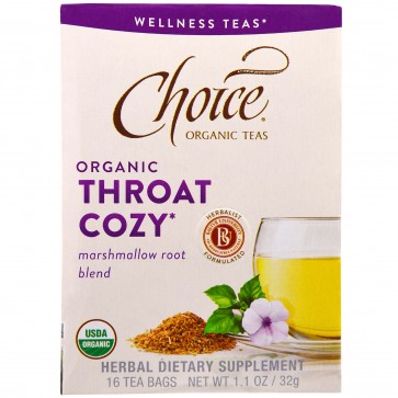 Choice Organic Teas Throat Cozy 16 Tea Bags 