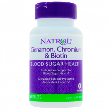 Natrol Cinnamon Biotin Chromium 60 Tablets