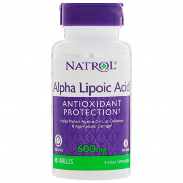 Natrol Alpha Lipoic Acid TR Time Release 600 mg. 45 Capsules