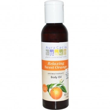 Aura Cacia Aromatherapy Body Oil Relaxing Sweet Orange 4 fl oz (118 ml)