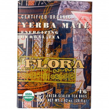 Flora Inc Certified Organic Yerba Mate Energizing Herbal Tea 16 Tea Bags 1.02 oz (28.8 g)