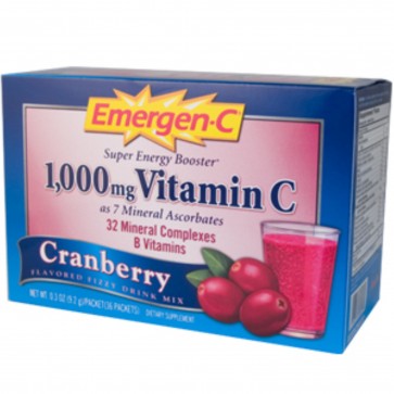 Alacer Emergen-C Fizzy Drink Mix Cranberry-Pomegranate Flavored 30 Packets 8.8 oz