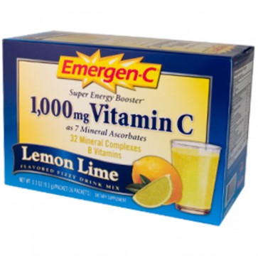 Alacer Emergen-C 1,000 mg Vitamin C Fizzy Drink Mix Lemon-Lime Flavored 30 Packets