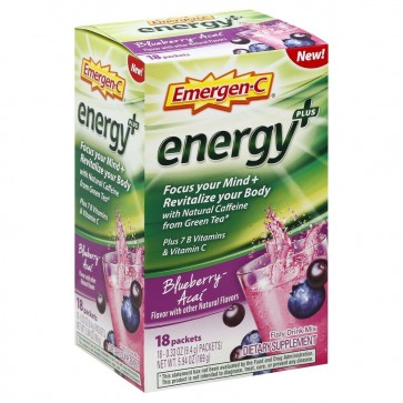Emergen C Energy Fizzy Drink Mix Packets Blueberry Acai