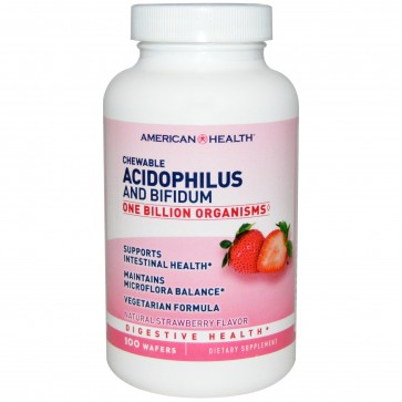 American Health Acidophilus Fruit Chews Strawberry 100 Wafers