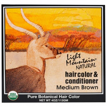 Light Mountain Natural Color The Gray Hair Color & Conditioner Kit Medium Brown 4 oz