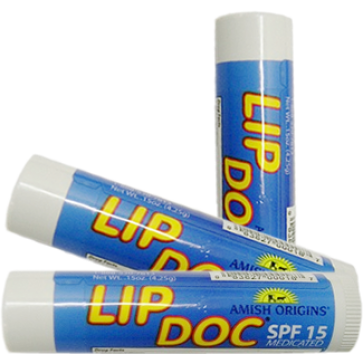 Amish Origins- Lip Doc Natural Healing Lip Balm with SPF 15, (0.15 oz)