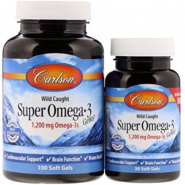 Carlson Super Omega-3 Gems 100+30 Softgels 