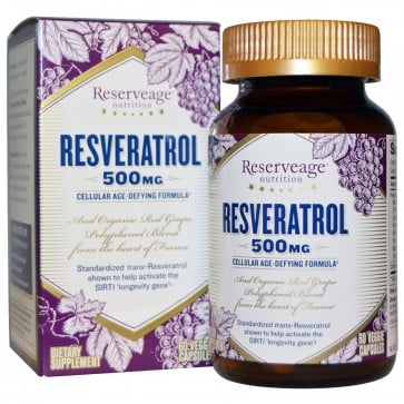 ReserveAge Organics Resveratrol 500 mg 60 Ea Veggie Caps