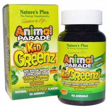 Nature's Plus Animal Parade KidGreenz Tropical Fruit Flavor 90 Chewable Tablets