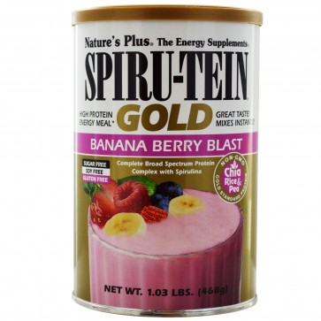 Nature's Plus Spiru-Tein Gold High Protein Energy Meal Banana Berry Blast 1.03 lbs (468 g)