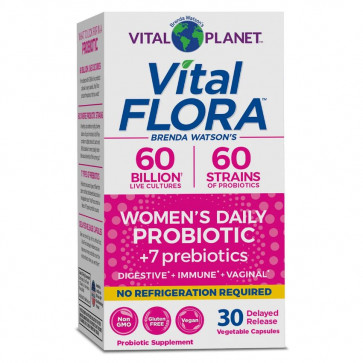 Vital Flora 60 Billion Live Cultures 60 Strains Probiotics +7 Prebiotics Womens - Vital Planet