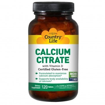 Country Life Cal-Citrate W Vitamin D 120 Tablets