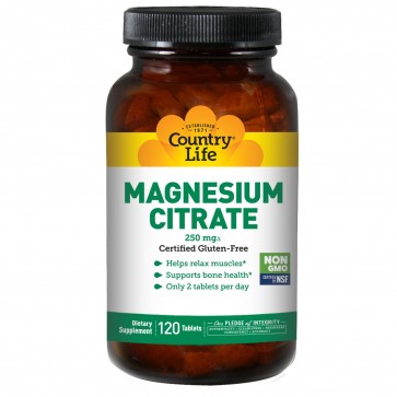 Country Life Magnesium Citrate 250 Mg 120 Tablets