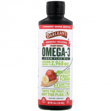 Barlean's Omega Swirl Flax Oil Strawberry Banana 16 oz