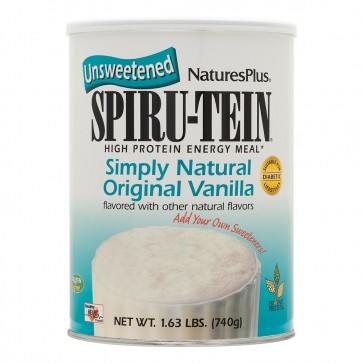 Natures Plus Spirutein Unsweetened Simply Natural Original Vanilla 1.63 lbs