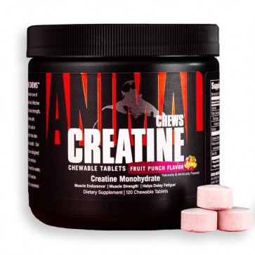 Universal Animal Creatine Chews Fruit Punch 120 Chewable Tablets