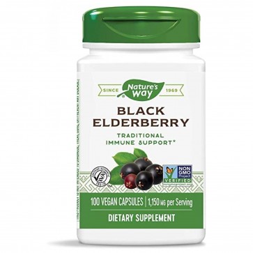 Nature's Way Black Elderberry 1,150mg 100 Vegan Capsules