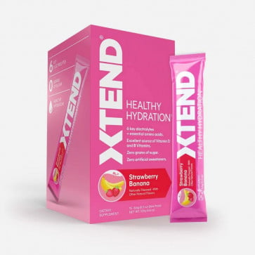 Xtend Healthy Hydration Electrolyte Drink Mix Strawberry Banana On-The-Go 15 Stick Packs