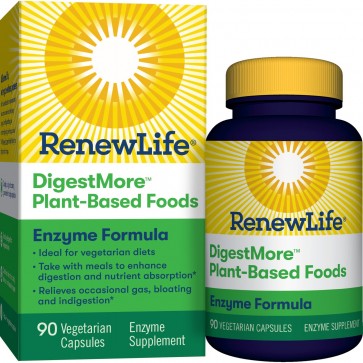 Renew Life DigestMore Plant Based Foods 90 Vegetarian Capsules