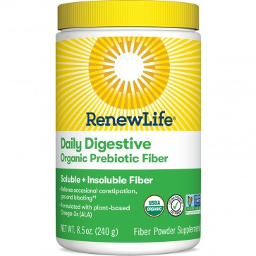 Renew Life Daily Digestive Organic Prebiotic Fiber 8.5 oz
