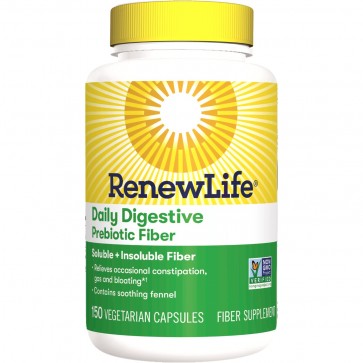 Renew Life Daily Digestive Prebiotic Fiber 150 Vegetarian Capsules