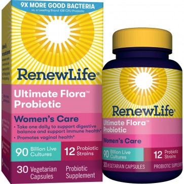 Renew Life Women's Complete Ultimate Flora Probiotic 90 Billion 30 Vegetable Capsules