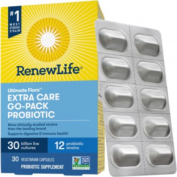 Renew Life Extra Care Ultimate Flora Probiotic 30 Billion Go Pack 30 Vegetable Capsules