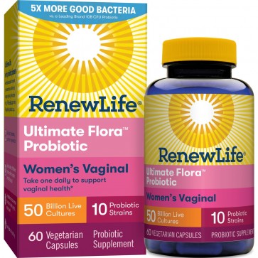 Renew Life Ultimate Flora Probiotic Women's Vaginal 50 Billion 60 Vegetarian Capsules