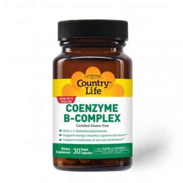 Country Life Coenzyme B-Complex with Choline 30 Vegan Capsules