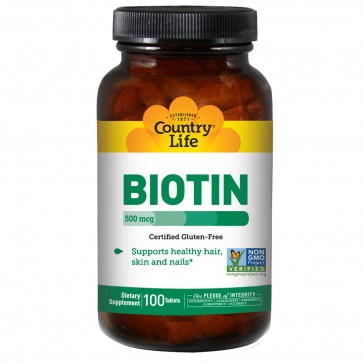 Country Life Biotin 500 Mcg 100 Tablets