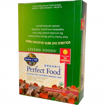 Garden of Life Organic Perfect Food Chocolate Raspberry Covered Greens Bar 12 - 2.25 oz