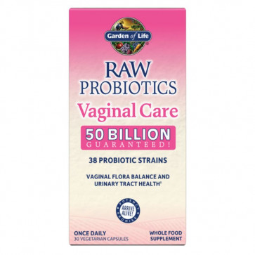 Garden of Life RAW Probiotics Vaginal Care 50 Billion 38 Strains 30 Vegetarian Capsules