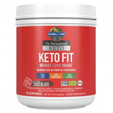  Garden of Life Dr. Formulated Keto Fit Chocolate 12.87oz (365g) Powder