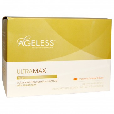 Ageless Foundation Labs Ultra Max Advanced Rejuvenation Formula with Alphatrophin Valencia Orange Flavor 22 Packets